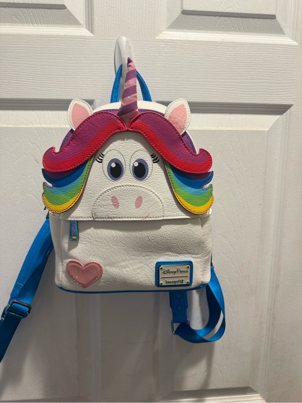 Disney Parks x Loungefly Kids White Unicorn Mini Backpack with Rainbow Mane